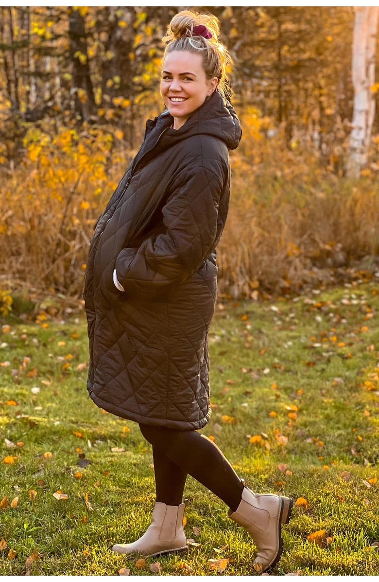 PinkBlush Quilted Long Puffer Jacket, Alternate, color,