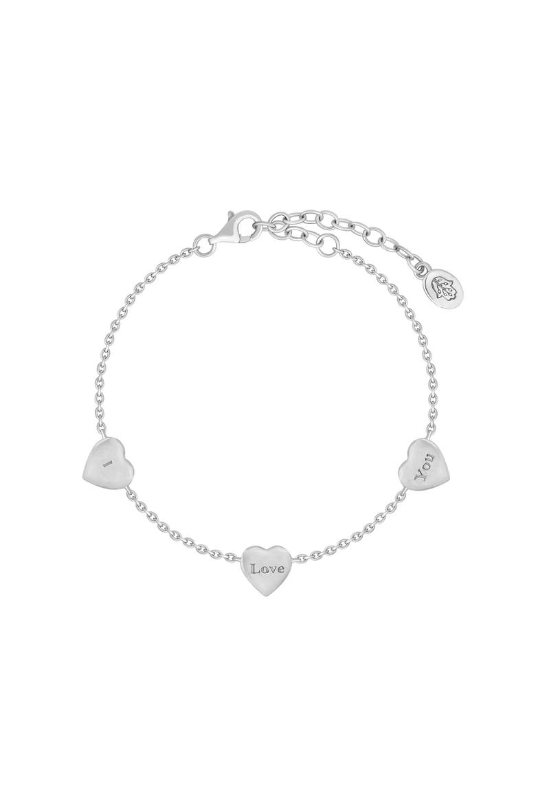 Mother of Pearl Heart Charm Women's Bracelet in Sterling Silver - Joyful Connections, Alternate, color, Silver/white