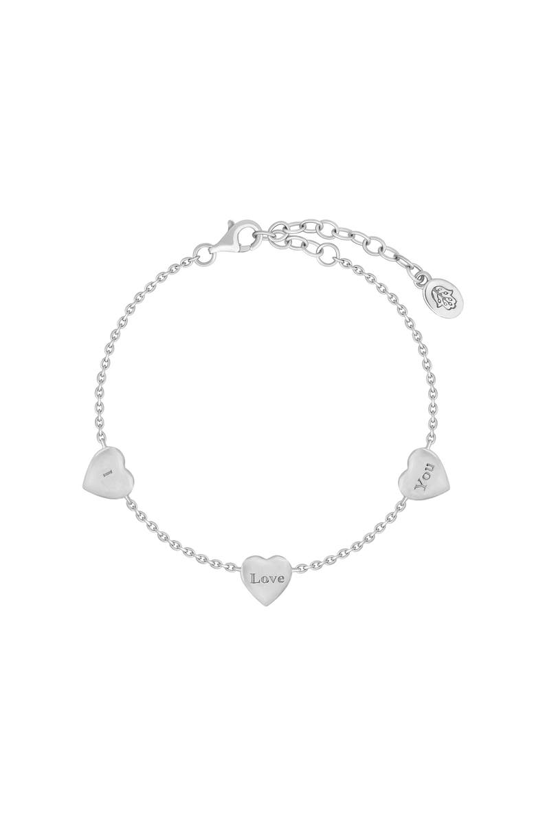 Karma and Luck Mother of Pearl Heart Charm Bracelet in Sterling Silver Joyful Connections, Alternate, color, Silver/White