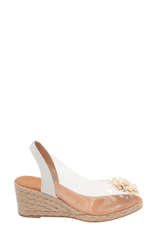 Andre Assous André Assous Slingback Espadrille Peep Toe Wedge Sandal In White