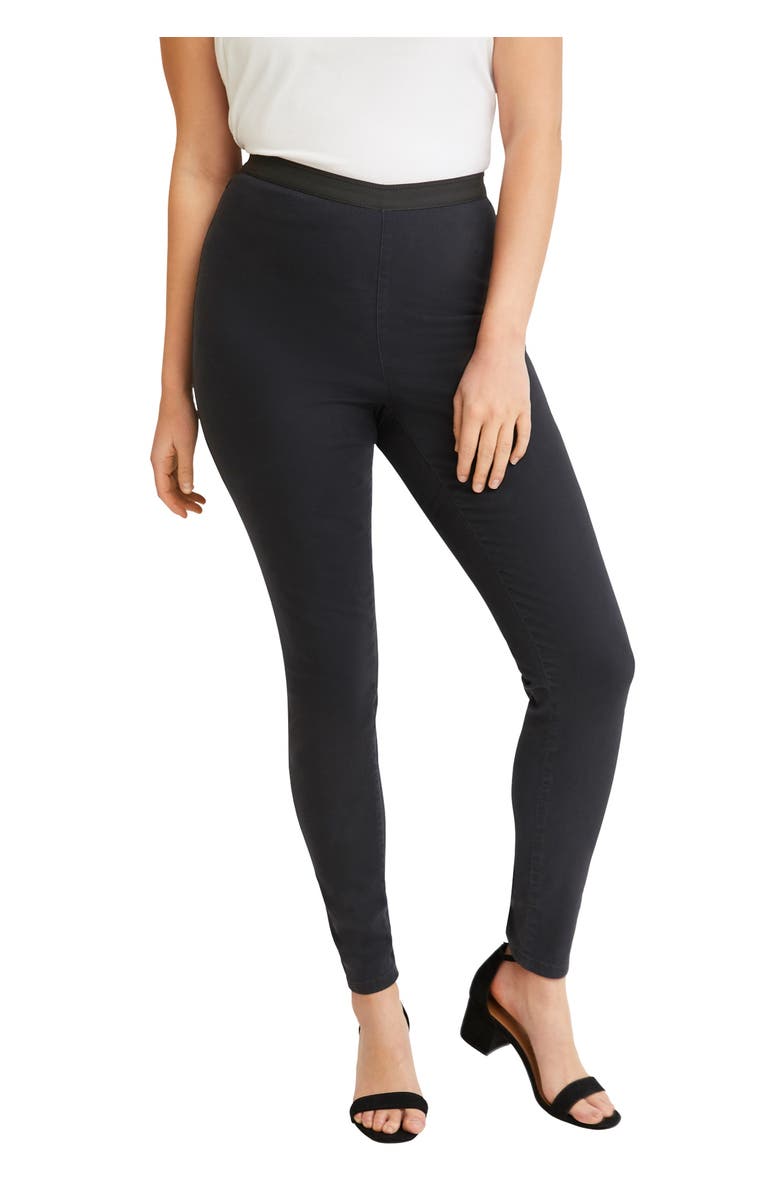 Jessica London Stretch Denim Skinny Jegging, Main, color, Black