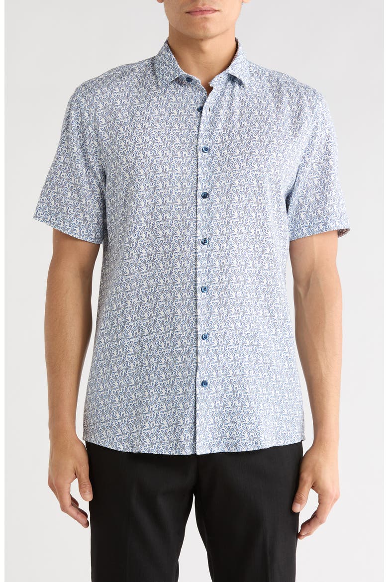 Short Sleeve Sport Shirt, Main, color, BLUE / BLEU