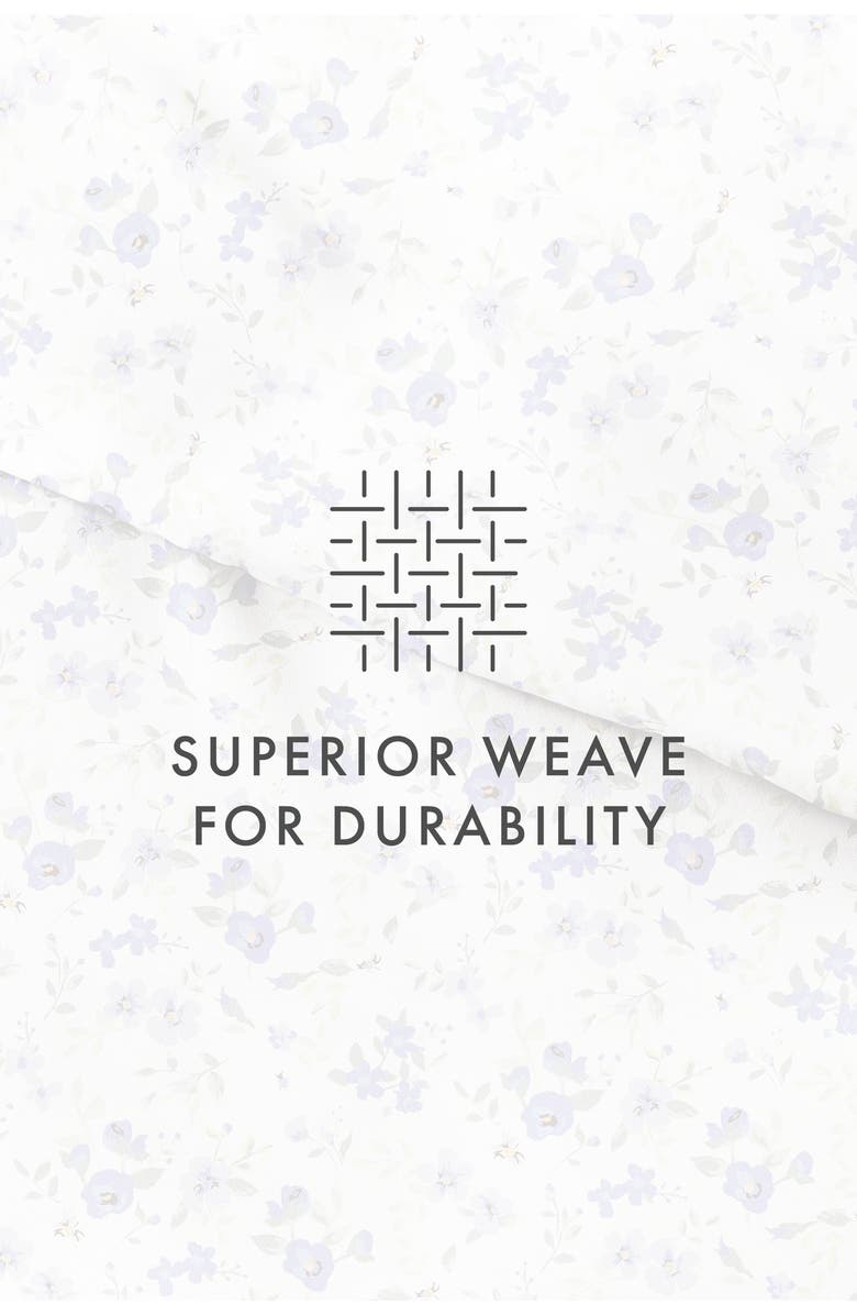 HOMESPUN HOME SPUN Premium Ultra Soft 3-Piece Blossoms Print Duvet Cover Set, Alternate, color, Light Blue