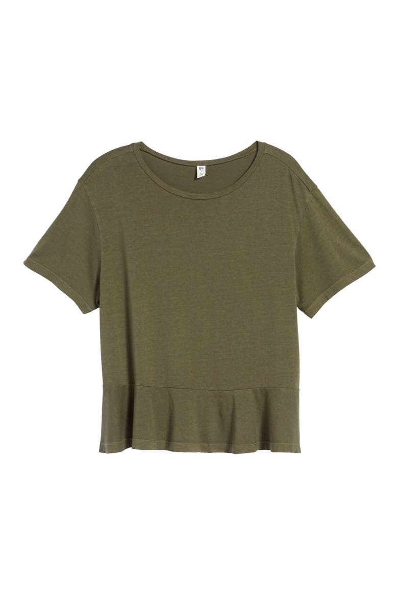 Peplum Tee, Alternate, color, OLIVE SARMA