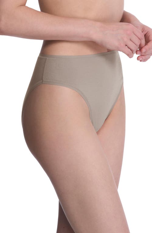 Natori Bliss Bare Cotton High Cut Brief In Gray
