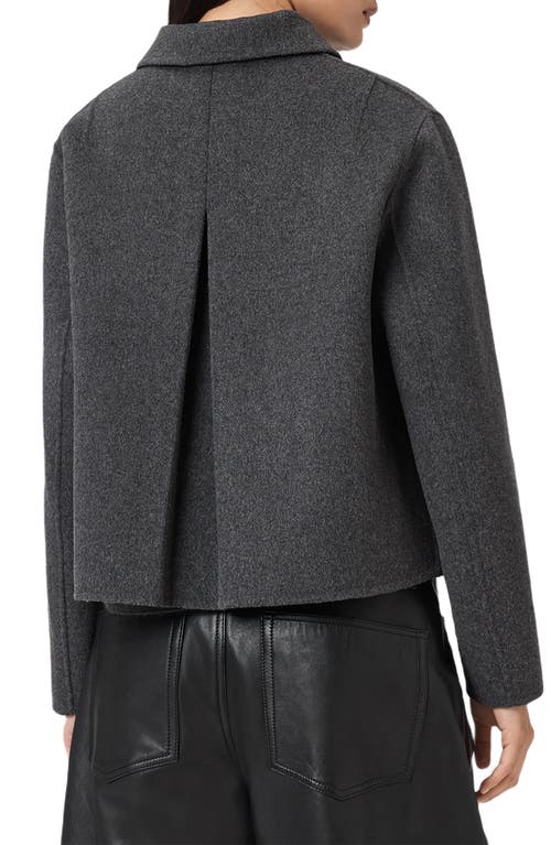 Allsaints Womens Charcoal Grey Seannah Regular-fit Zip-up Wool-blend Jacket In Gray