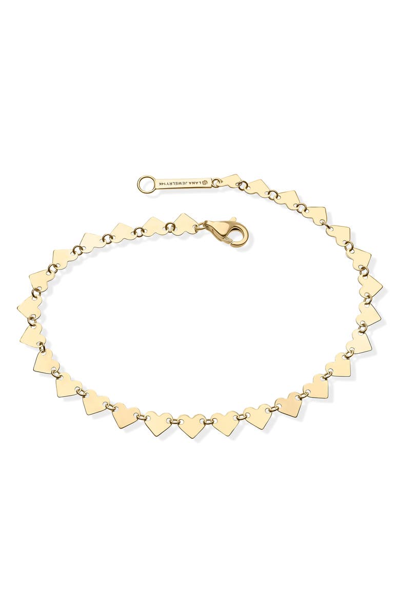 LANA 14K Gold Laser Heart Chain Bracelet, Main, color, Yellow Gold