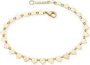 LANA 14K Gold Laser Heart Chain Bracelet