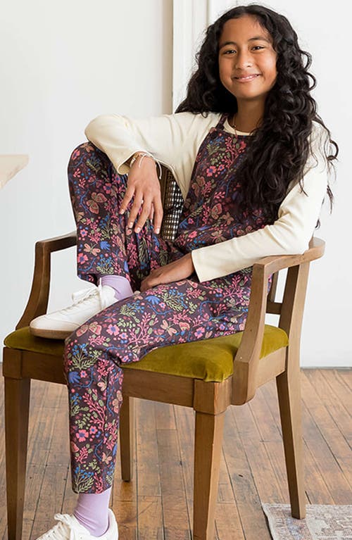 Mightly Organic Cotton Girls Jumpsuit In Flower Child
