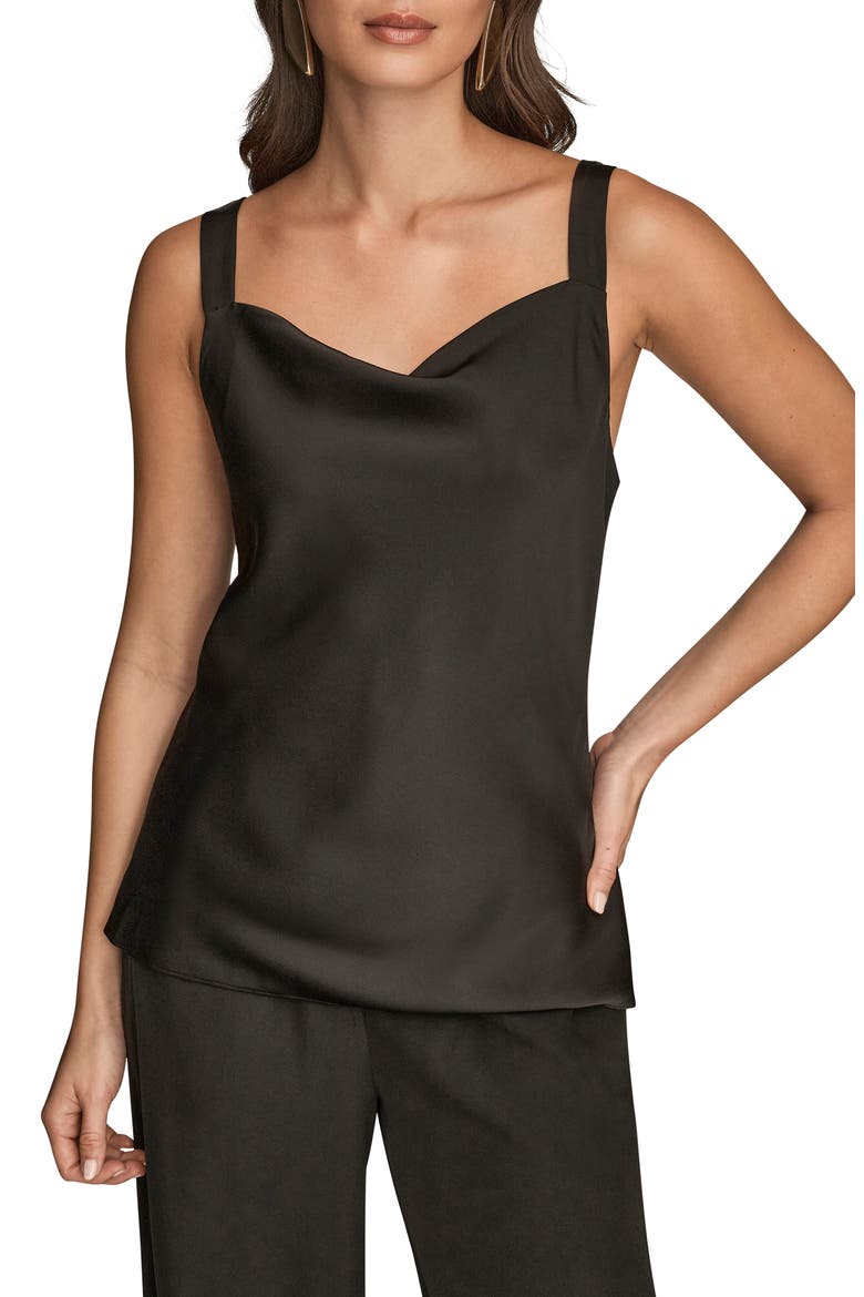 Cowl Neck Camisole, Main, color, BLACK