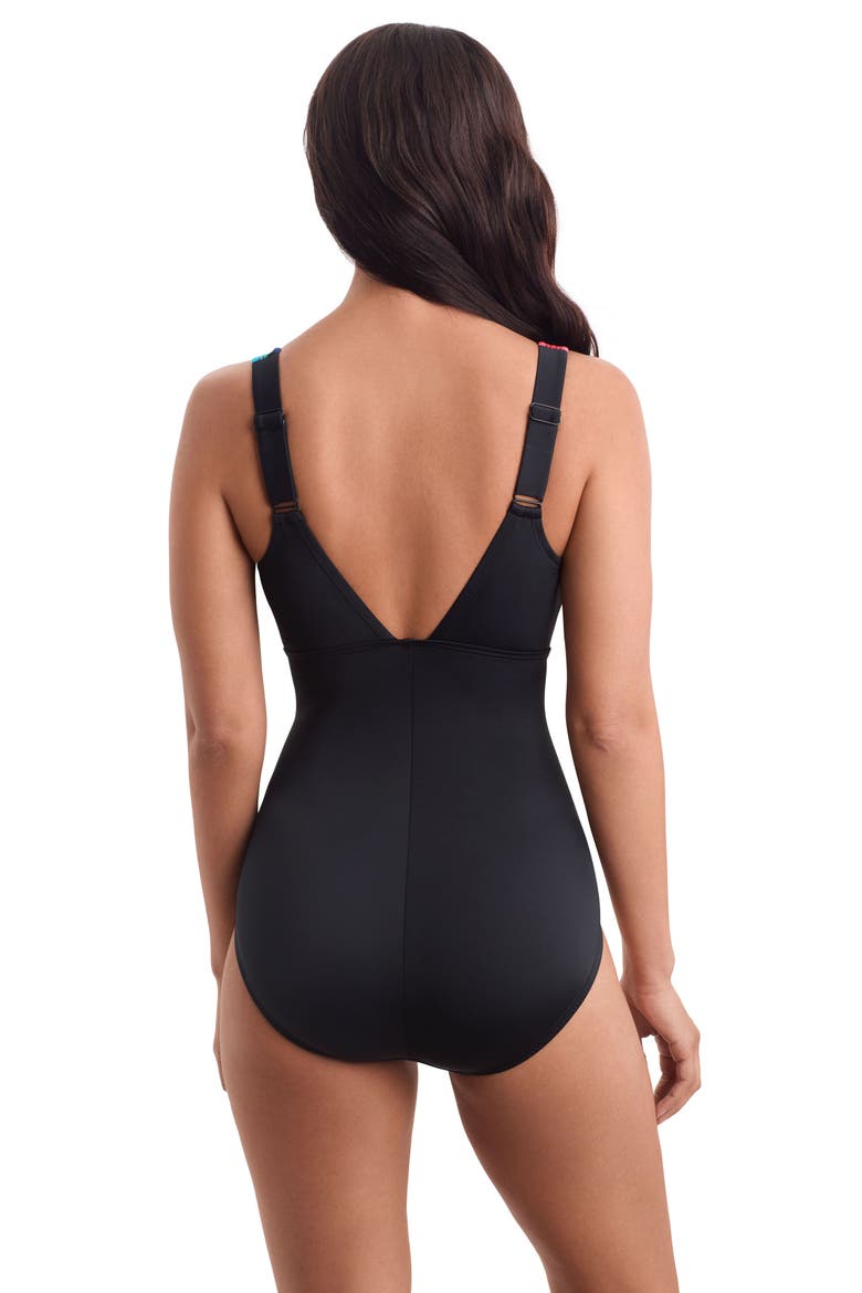 Scoopneck Tank Chlorine Resistant Adjustable One-Piece Swimsuit, Alternate, color, Multi Wave Power