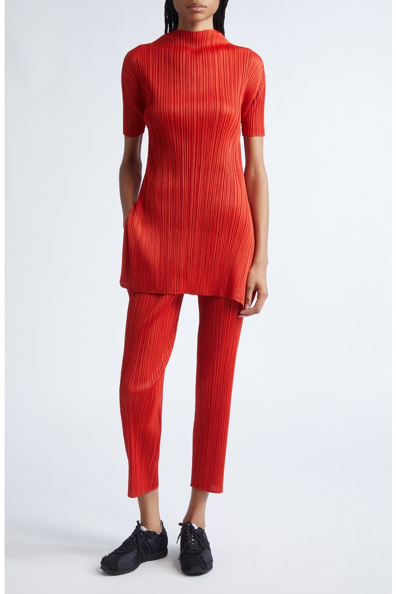 Monthly Colors July Pleated Pants, Alternate, color, BRIGHT RED