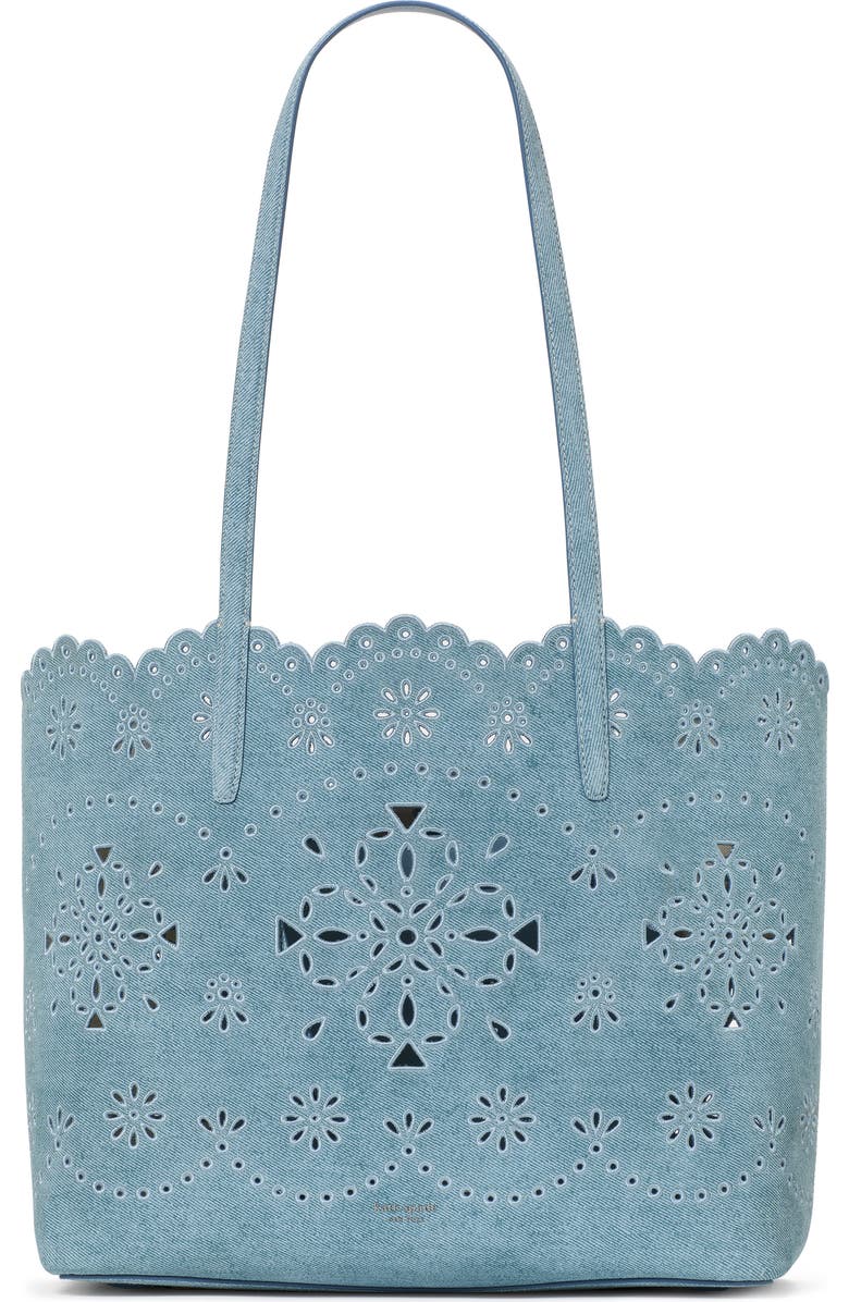 Kate Spade New York do it all spade floral perforated leather tote, Main, color,