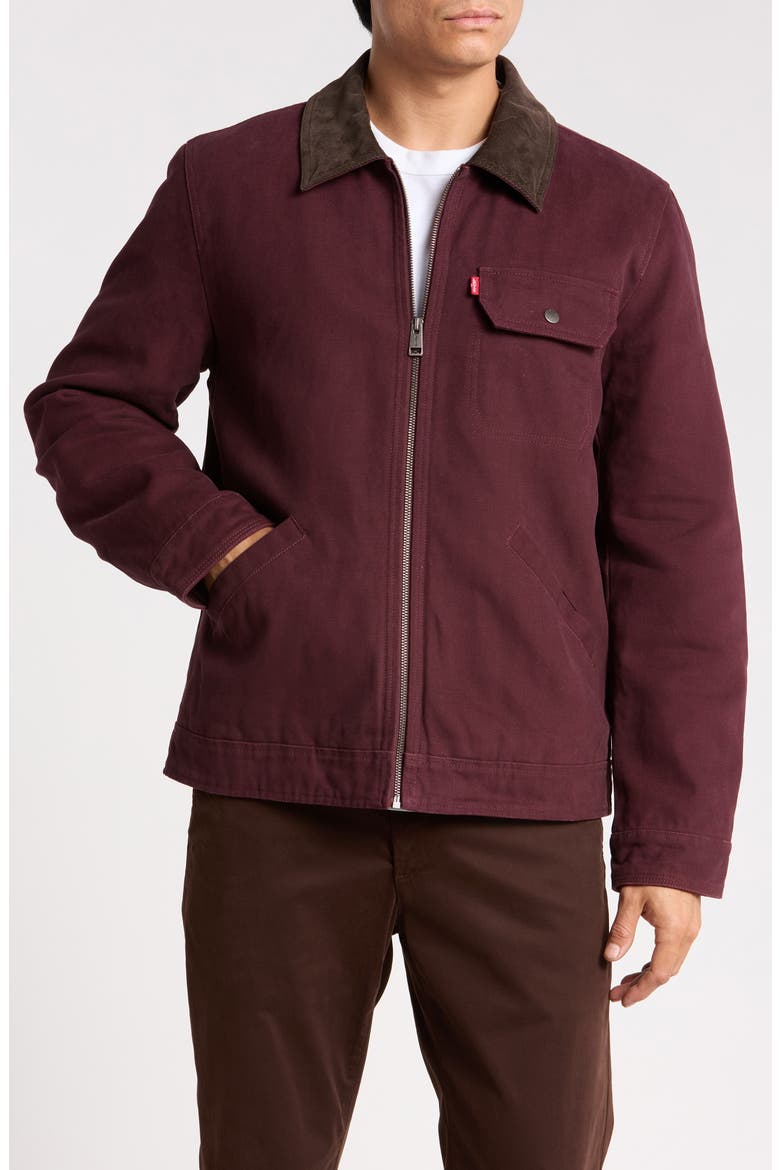 Corduroy Collar Workwear Jacket, Alternate, color, DARK CHOCOLATE