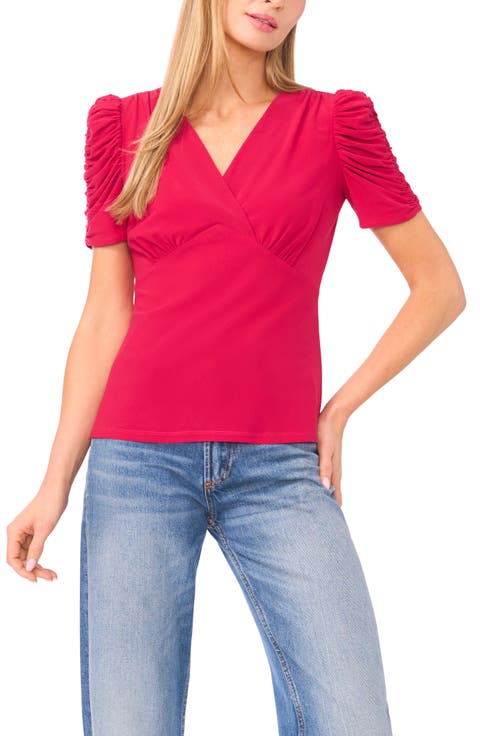 Puff Sleeve Crepe Top