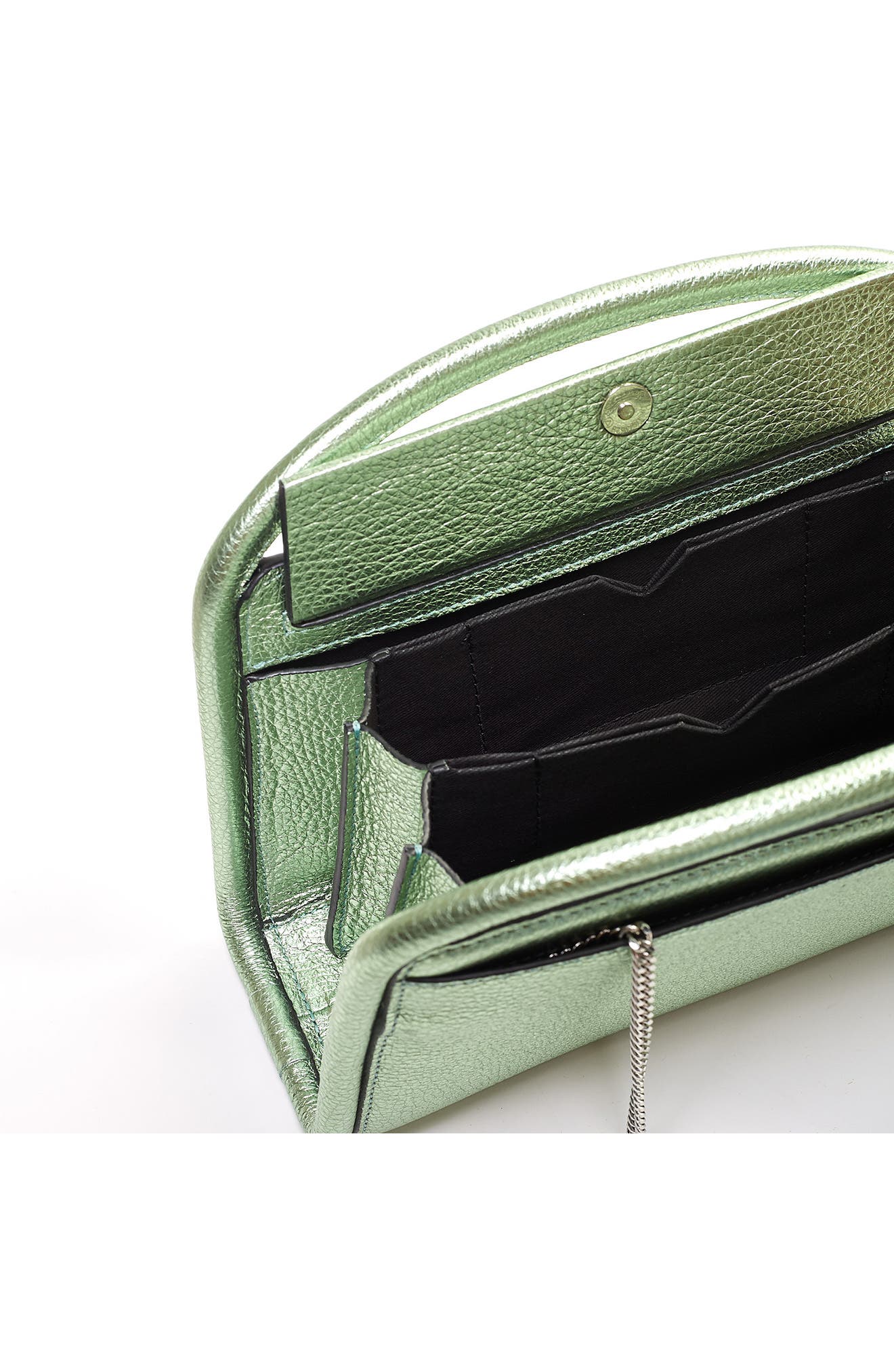 Lex Mini Metallic Accordion Crossbody, Alternate, color, METALLIC GREEN