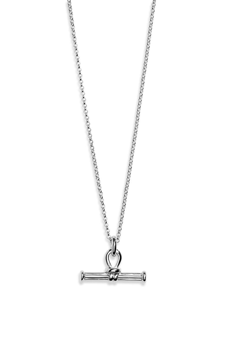 Ridge T-Bar Pendant Necklace, Main, color, SILVER