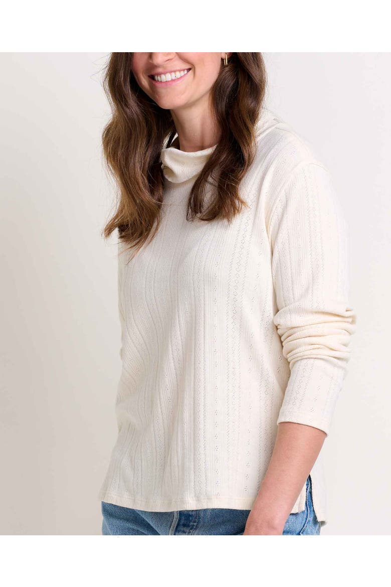 Foothill Pointelle Long Sleeve Turtleneck, Alternate, color, Salt