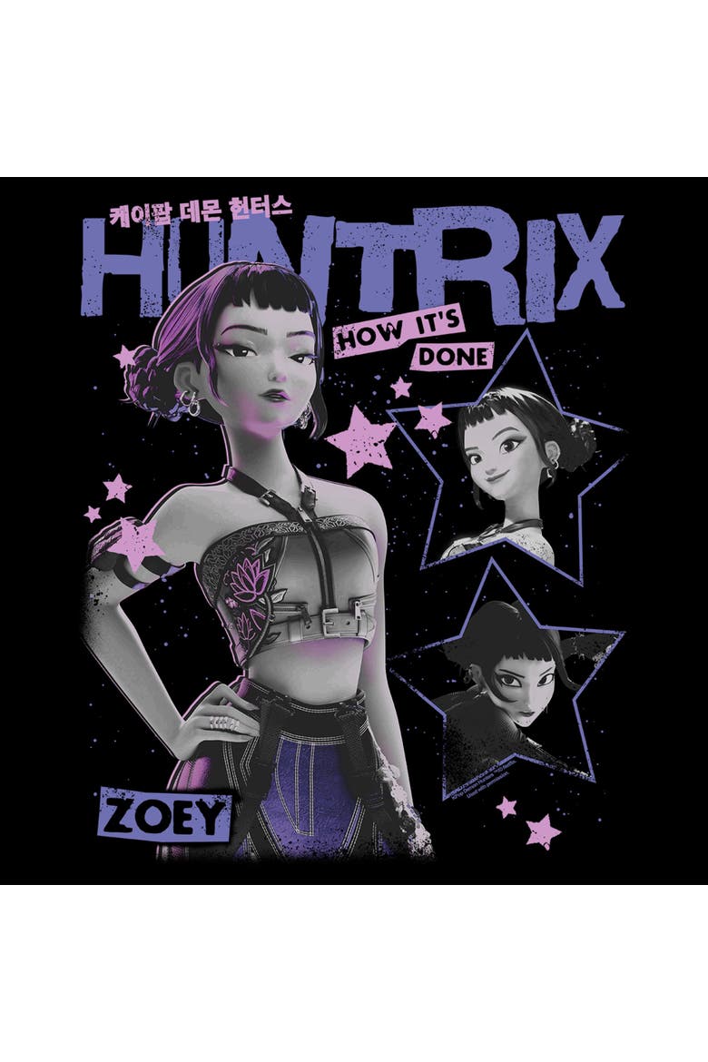 Mens KPop Demon Hunters Pop Star Huntrix Zoey T Shirt, Alternate, color, Black
