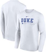 Nike Men's Nike White Duke Blue Devils 2025 Courtside Basketball Shootaround Legend Dri-FIT Long Sleeve T-Shirt