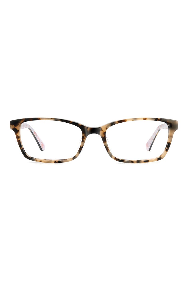 jackeline 50mm rectangular reading glasses, Main, color, HAVANA PATTERN
