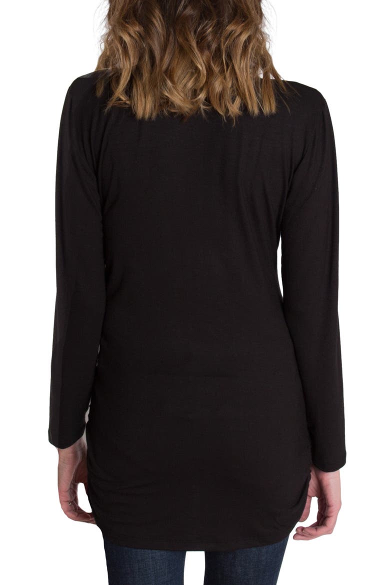 'Luxe' Long Sleeve Nursing Tee, Alternate, color, BLACK