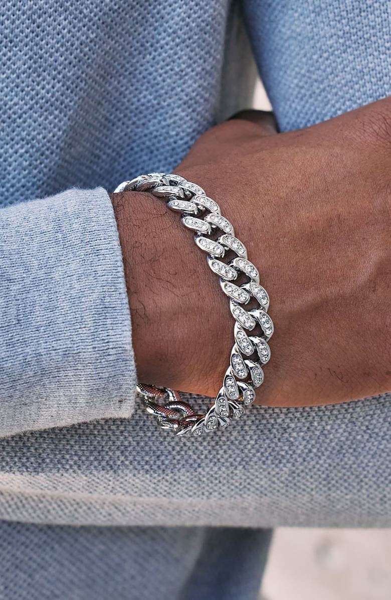 Brook and York Men's Cubic Zirconia Chain Link Bracelet, Alternate, color, 