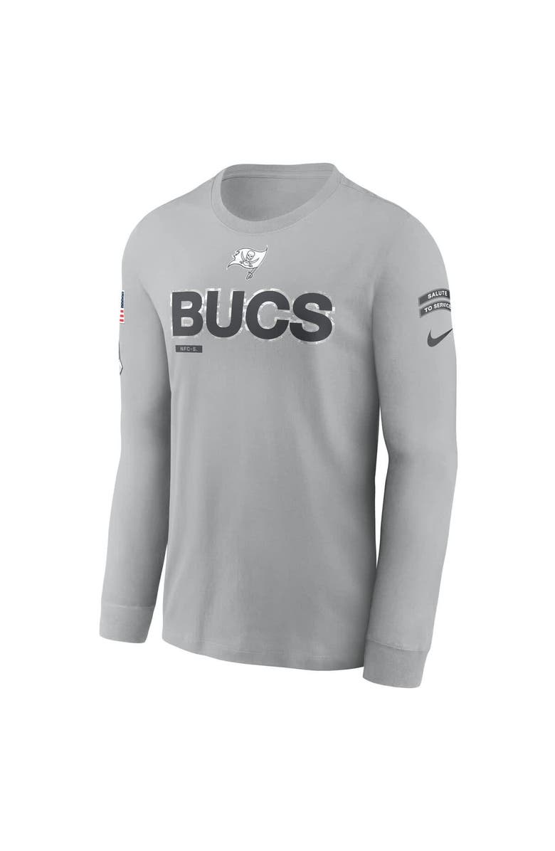 Nike Men's Nike Gray Tampa Bay Buccaneers 2024 Salute To Service Long Sleeve T-Shirt, Alternate, color, 
