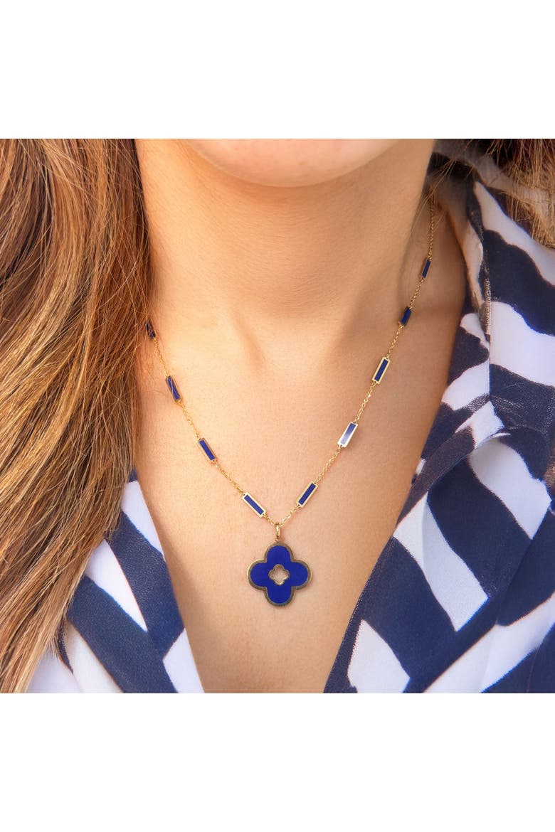 Lapis Clover Cut Out Charm, Alternate, color, Lapis