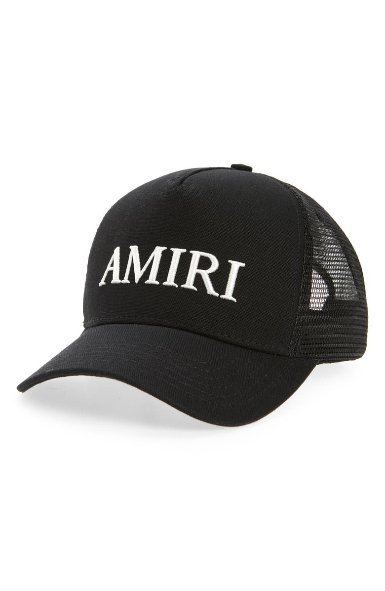 AMIRI Core Logo Trucker Hat, Main, color, Black