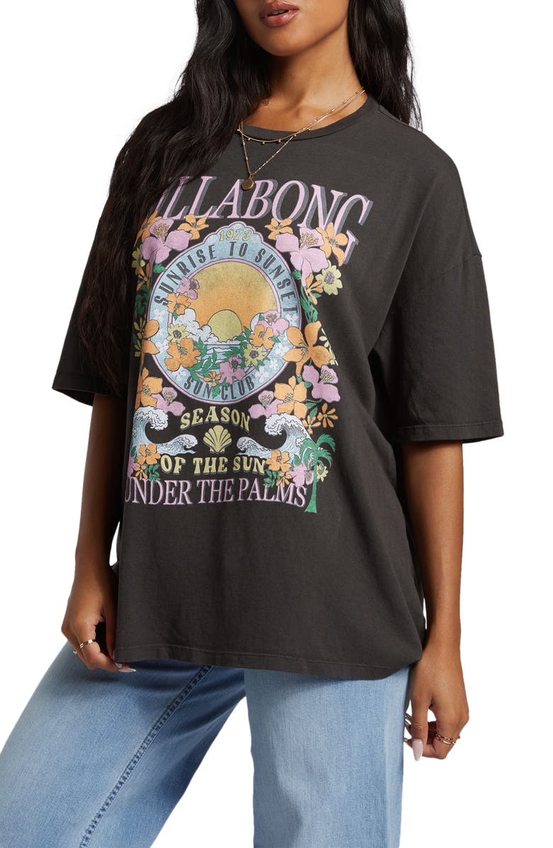 Billabong Under the Palms Oversize Cotton Graphic T-Shirt, Alternate, color, 