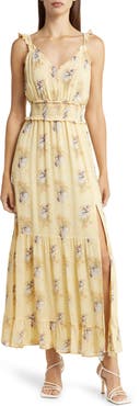 PAIGE Pacifica Floral Print Smocked Silk Sundress