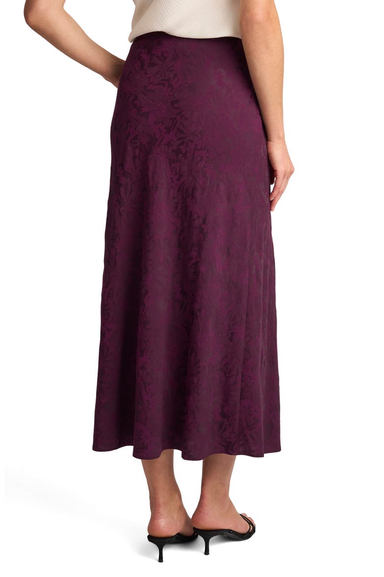 Jacquard Pull-On Midi Skirt, Alternate, color, WINTER BLOOM