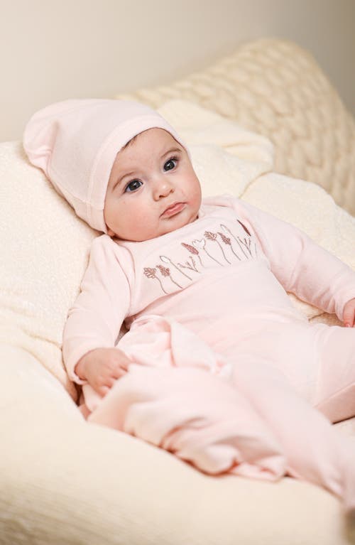 Maniere Manière Garden Embroidered Footie In Pink