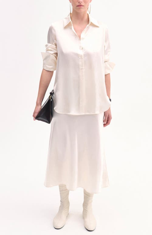 Co Bias Cut Slip Skirt In White