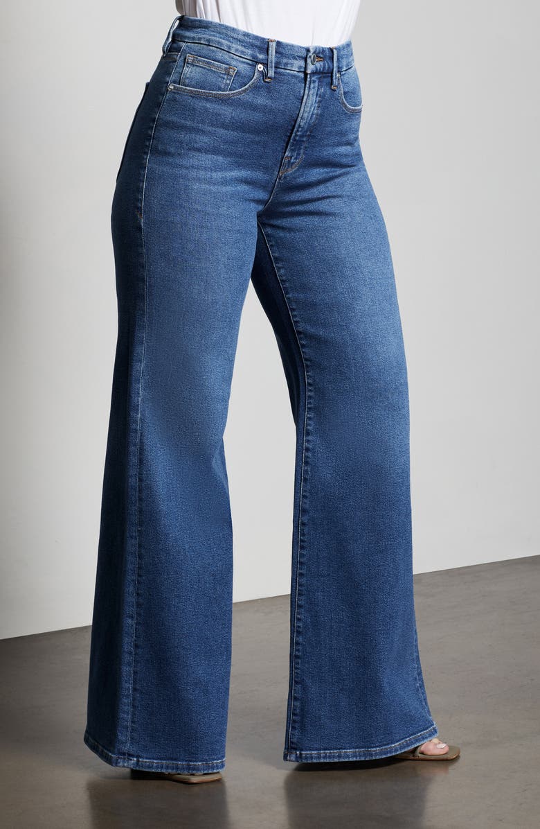 Good American Good Pallazo Wide Leg Jeans, Alternate, color,