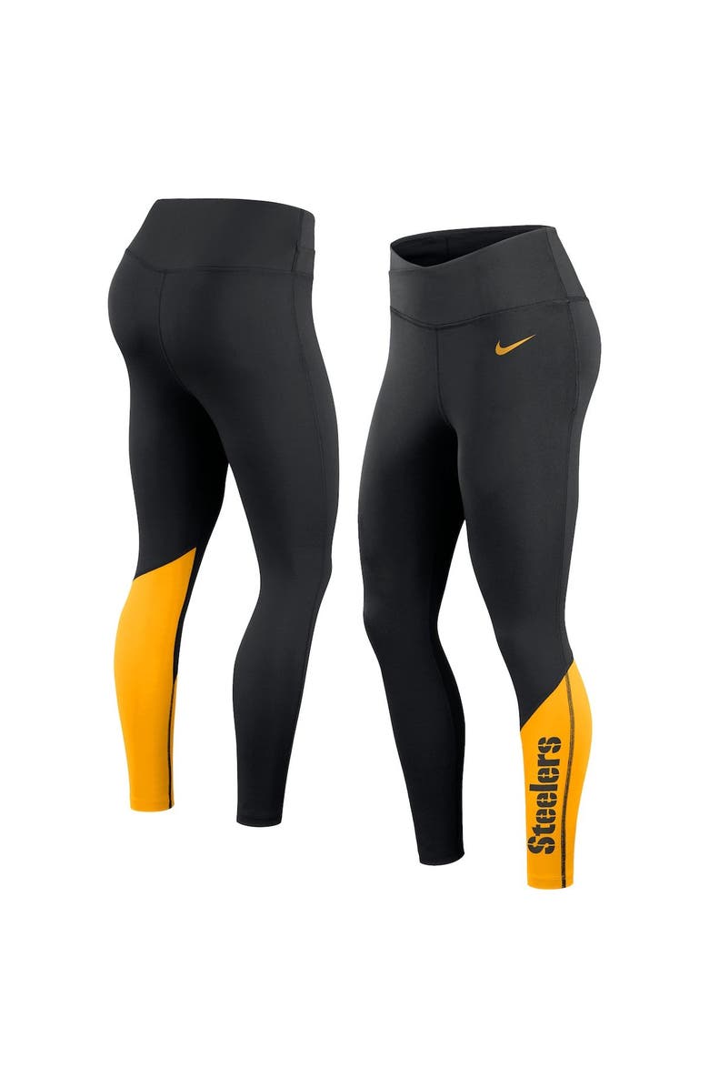 Nike Women's Nike Black/Gold Pittsburgh Steelers 7/8 Performance Leggings, Main, color,