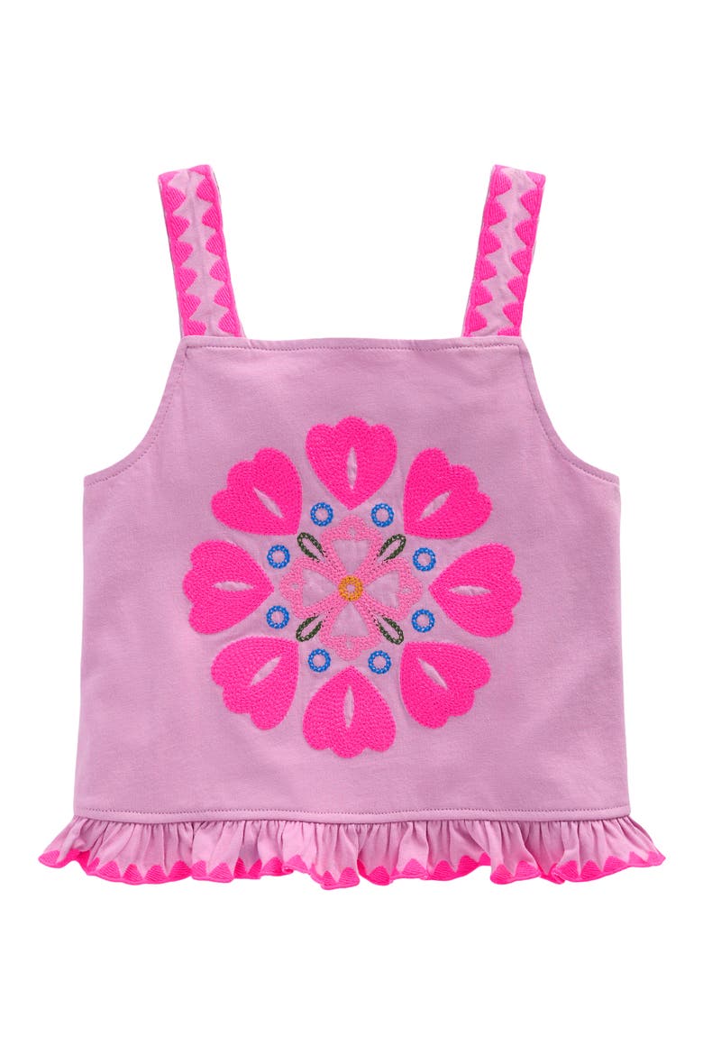 Kids' Embroidered Ruffle Tank, Main, color, PINK PUNCH EMBROIDERY