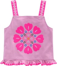 Mini Boden Kids' Embroidered Ruffle Tank