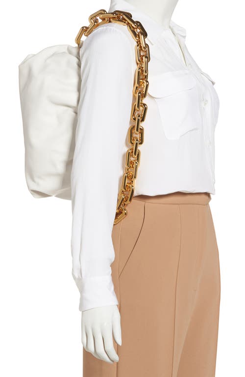 Bottega Veneta The Chain Pouch Leather Shoulder Bag In White