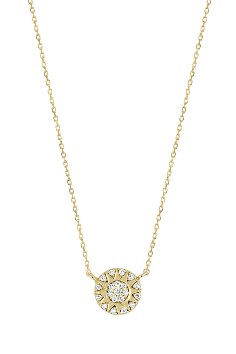 Icon 18K Yellow Gold Diamond Sun Pendant Necklace, Main, color, 18K YELLOW GOLD