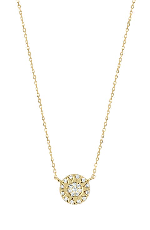 Icon 18K Yellow Gold Diamond Sun Pendant Necklace