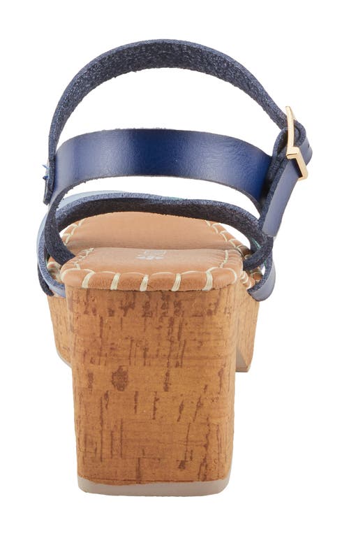 Patrizia By Spring Step Sandrine Cork Block Heel Sandal In Blue Multi