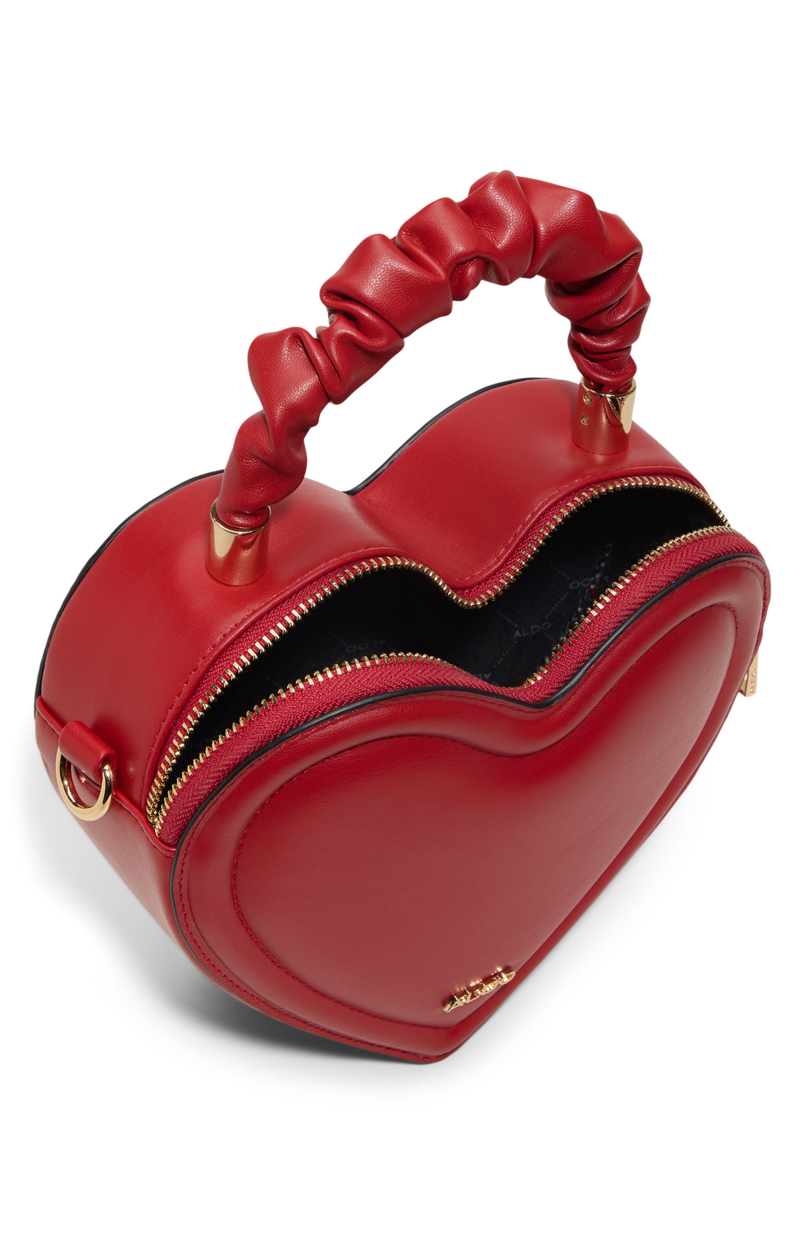 ALDO Javaberel Faux Leather Heart Crossbody Bag, Alternate, color, Open Red