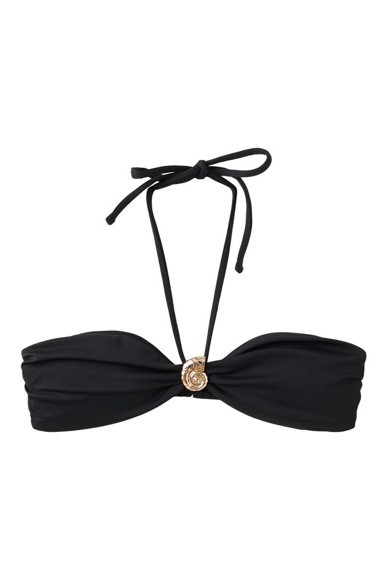 Metallic Shell Bikini Top, Main, color, BLACK
