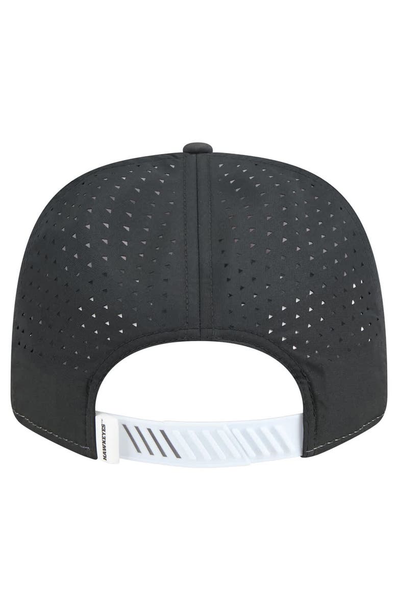 New Era Men's New Era White/Black Iowa Hawkeyes Perforated Patched 9SEVENTY Adjustable Hat, Alternate, color, White
