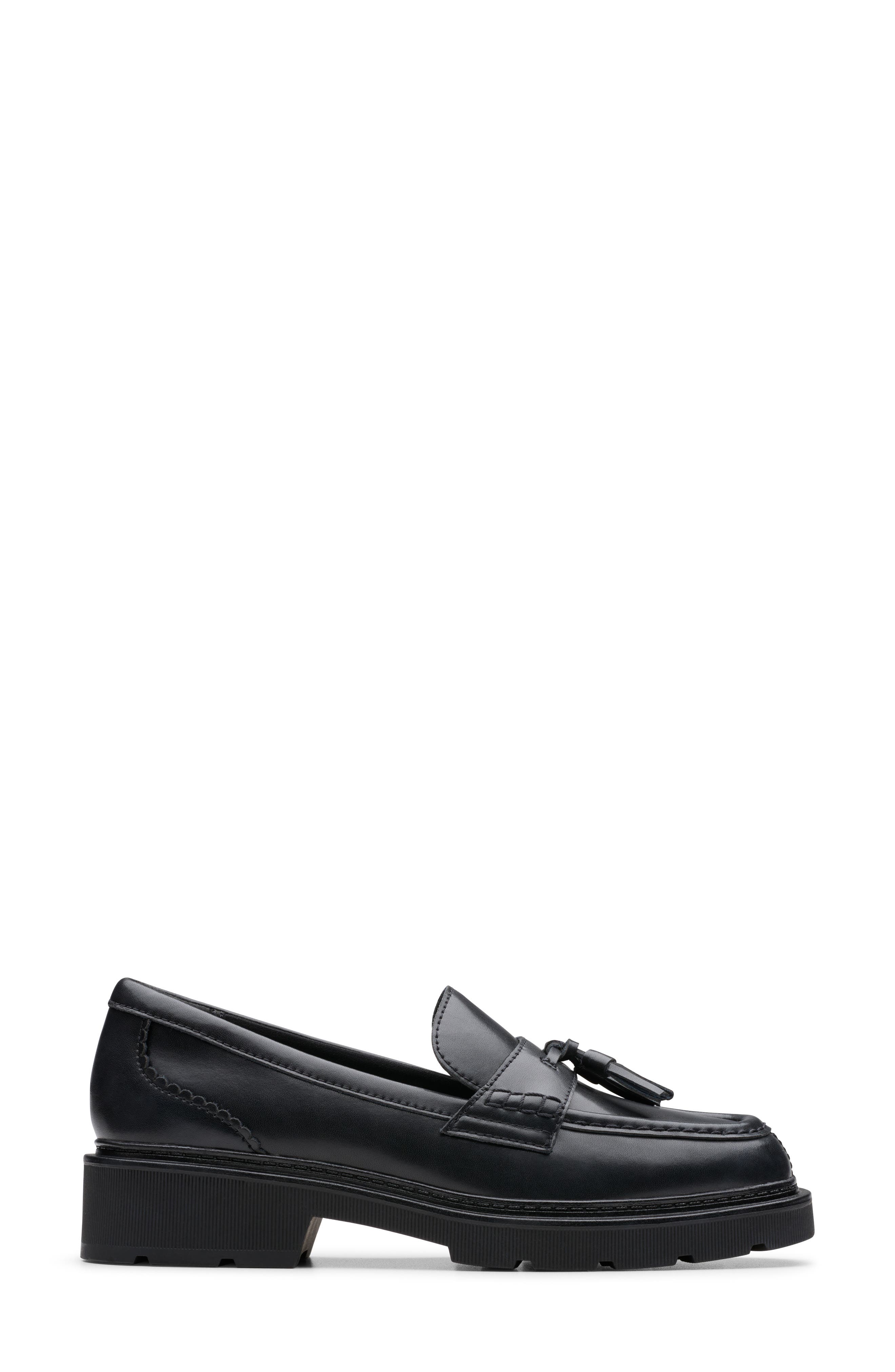 Lauryl Tassel Loafer, Alternate, color, BLACK LEATHER