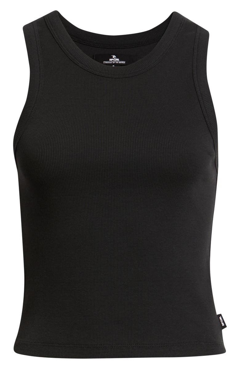 Rip Curl Classic Stretch Cotton Rib Tank, Main, color, Black