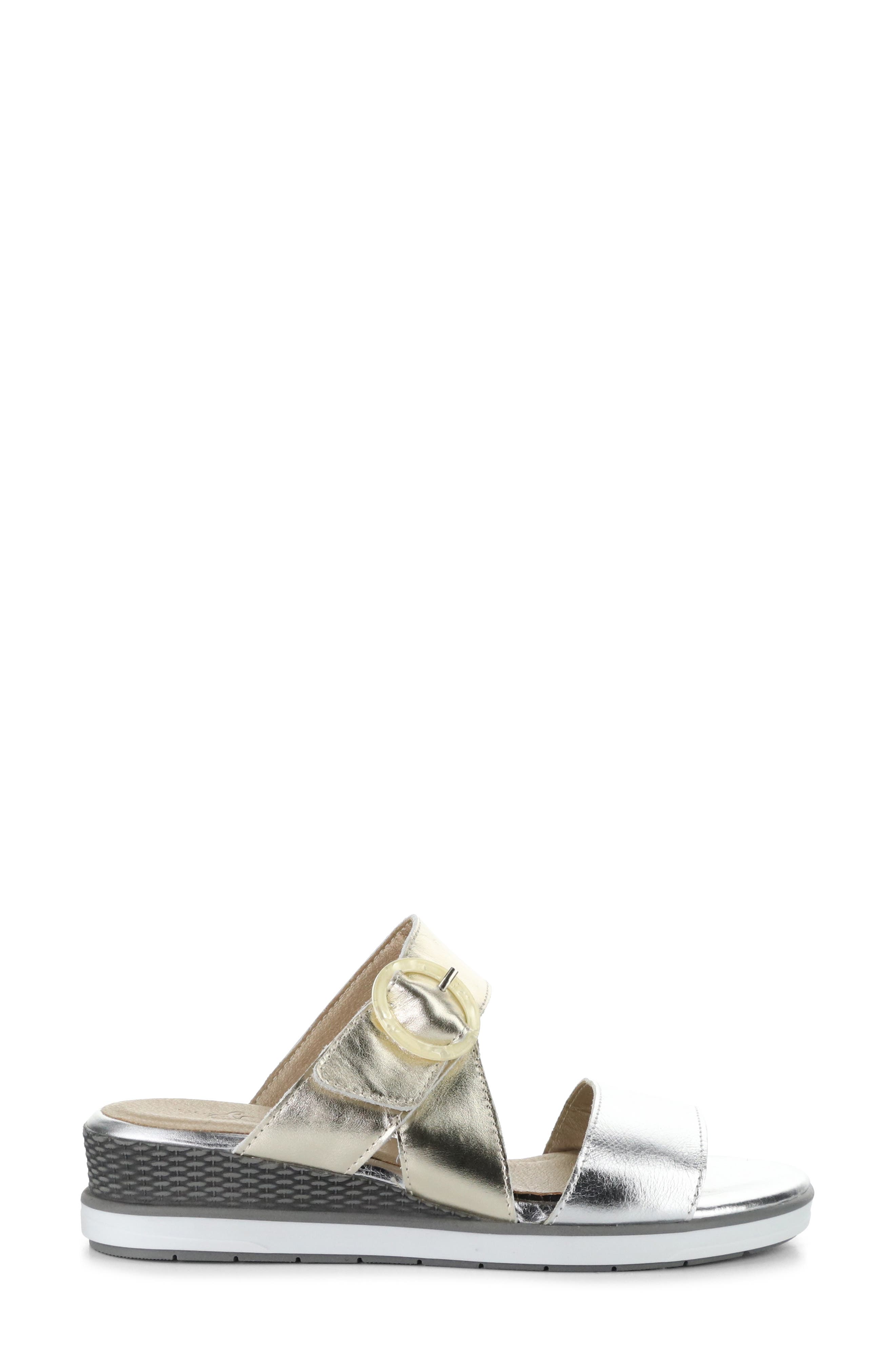 Bos. & Co. Asha Wedge Sandal, Alternate, color, Silver/ Champagne