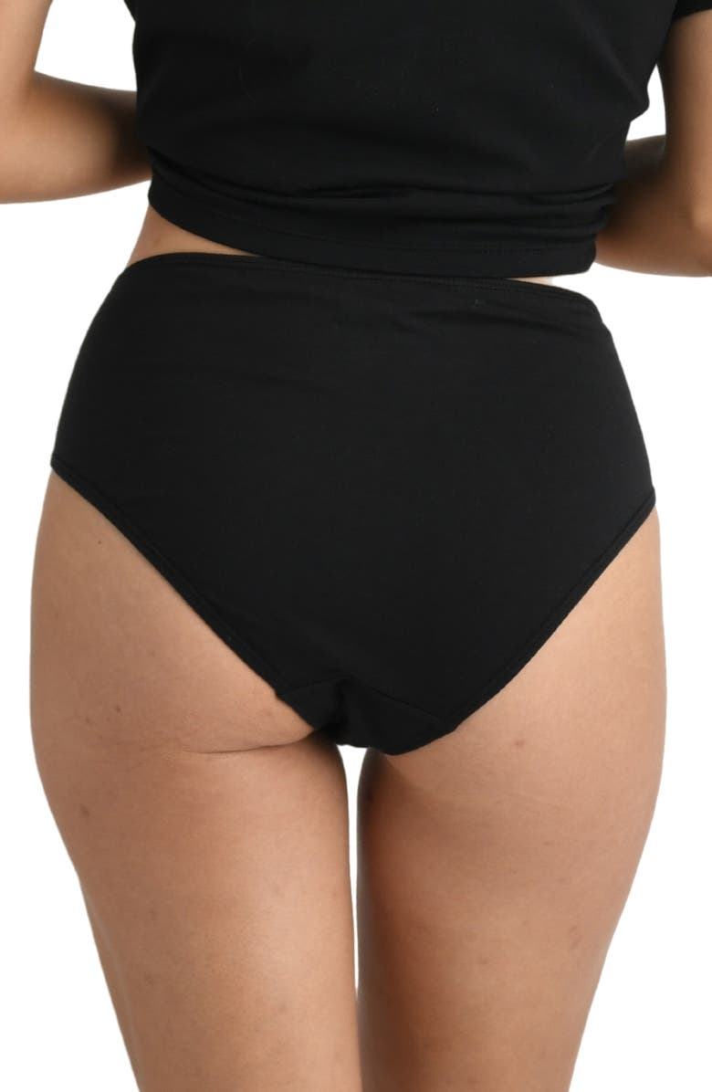 KENT 2-Pack Compostable Organic Cotton High Waist Briefs, Alternate, color, Black